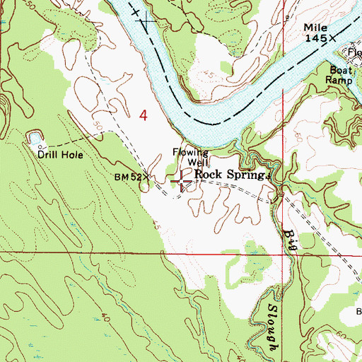 Topographic Map of Rock Springs, AL