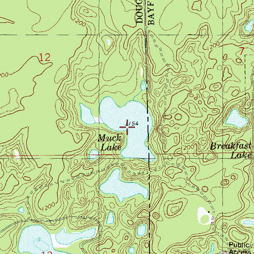 Topographic Map of Muck Lake, WI