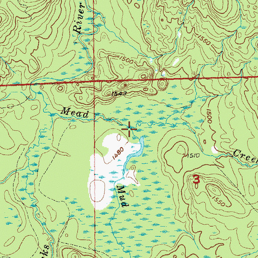 Topographic Map of Mud Creek, WI