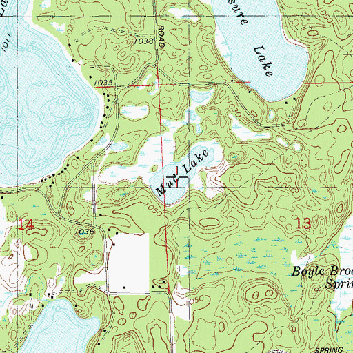 Topographic Map of Mud Lake, WI