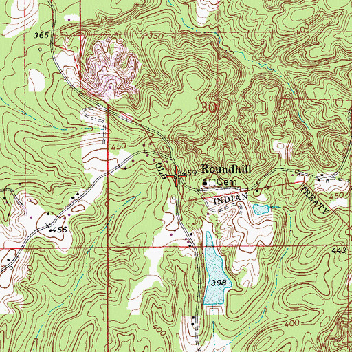 Topographic Map of Roundhill, AL
