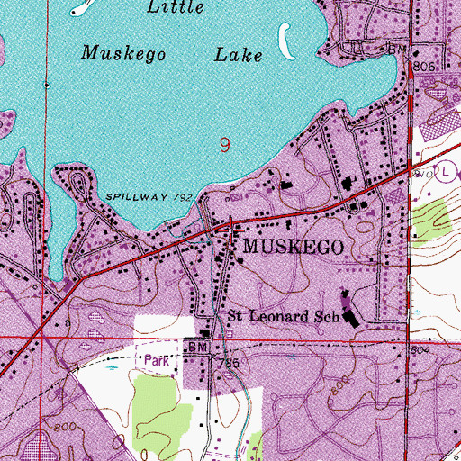 Topographic Map of Muskego, WI