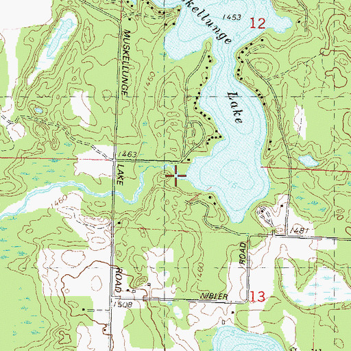 Topographic Map of Muskellunge Lake, WI