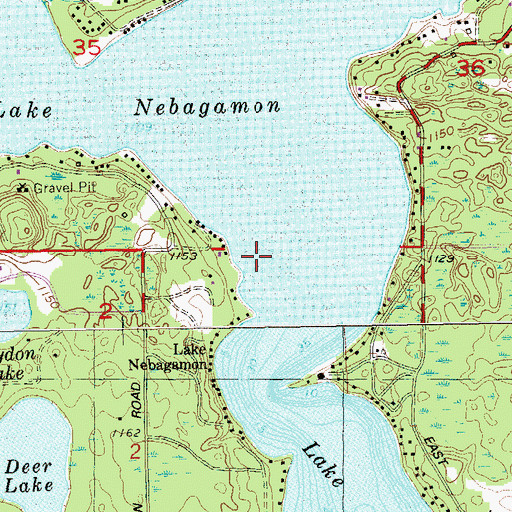 Topographic Map of Lake Nebagamon, WI