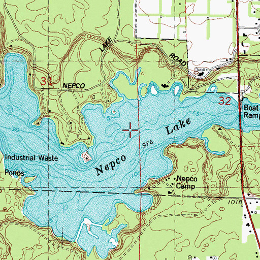 Topographic Map of Nepco Lake, WI