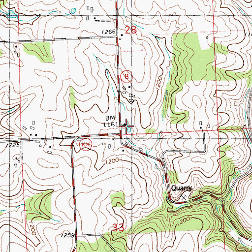 Topographic Map of Nerison School, WI