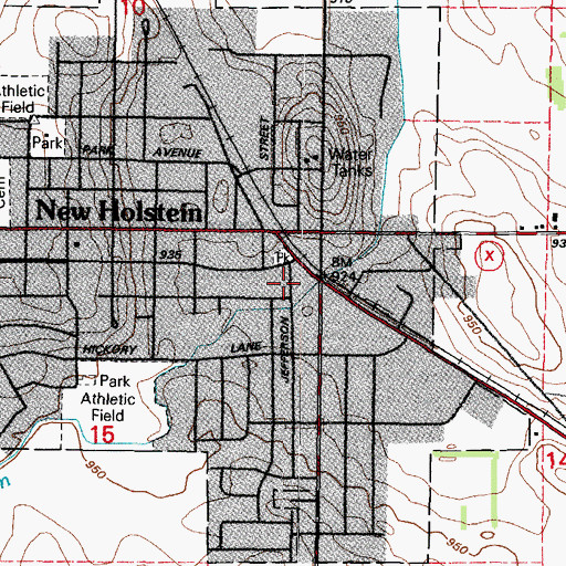 Topographic Map of New Holstein, WI