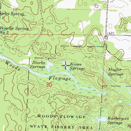 Topographic Map of Nixon Springs, WI