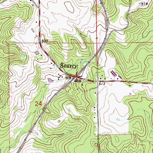 Topographic Map of Searcy, AL