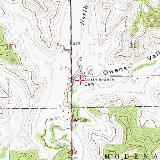 Topographic Map of North Branch Cemetery, WI