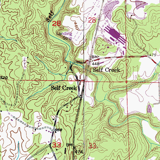 Topographic Map of Self Creek, AL
