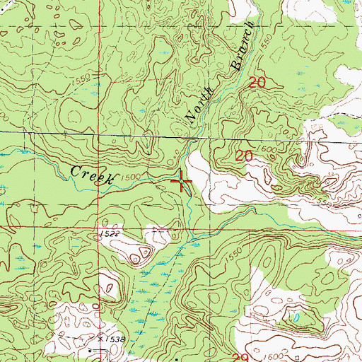Topographic Map of North Branch Pine Creek, WI