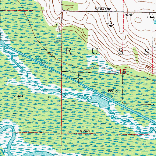 Topographic Map of North Ditch, WI