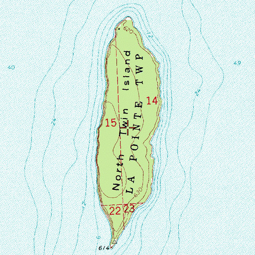 Topographic Map of North Twin Island, WI