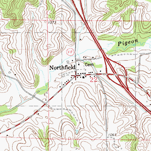 Topographic Map of Northfield, WI