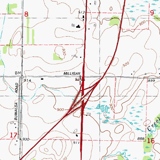 Topographic Map of Oakview School, WI