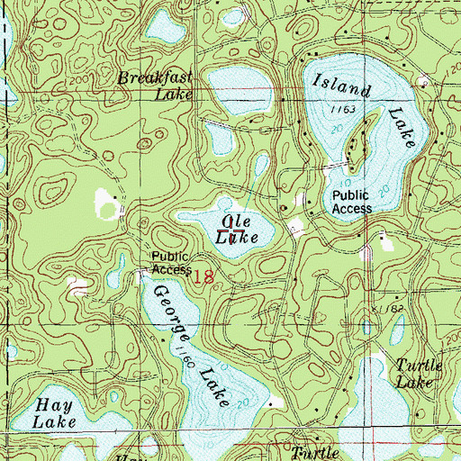 Topographic Map of Ole Lake, WI