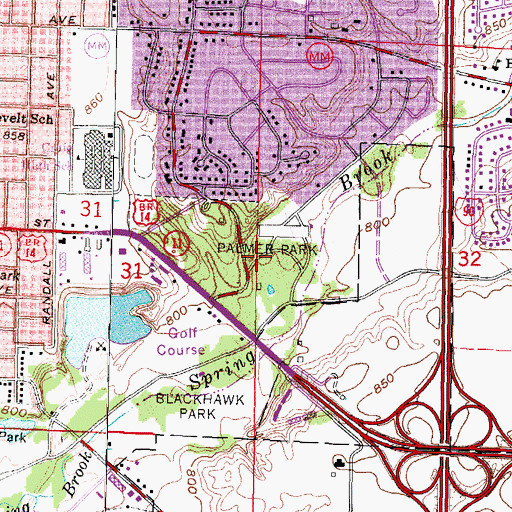 Topographic Map of Palmer Park, WI