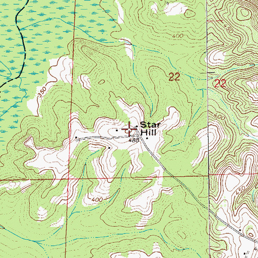 Topographic Map of Star Hill, AL