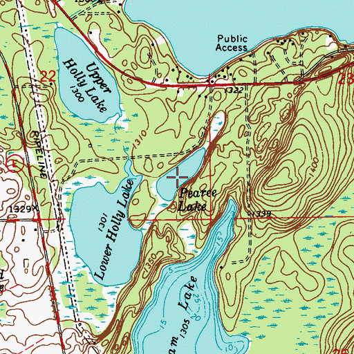 Topographic Map of Pearce Lake, WI