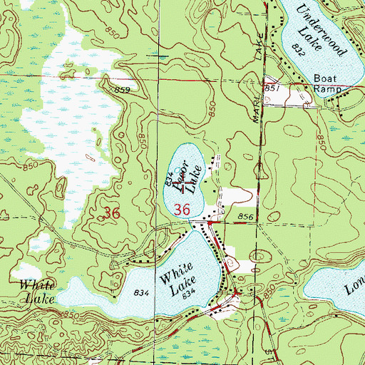 Topographic Map of Pecor Lake, WI