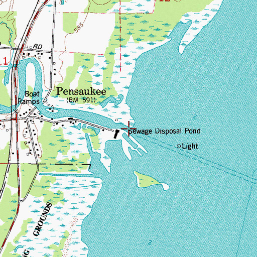 Topographic Map of Pensaukee River, WI