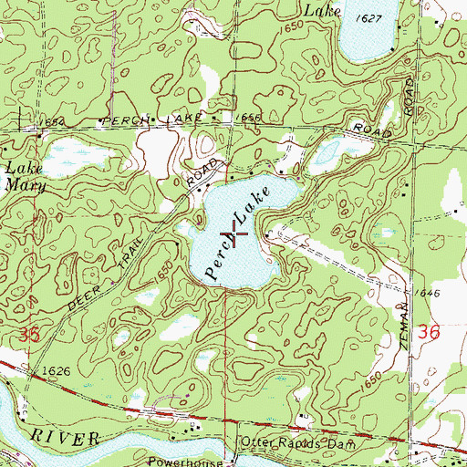 Topographic Map of Perch Lake, WI