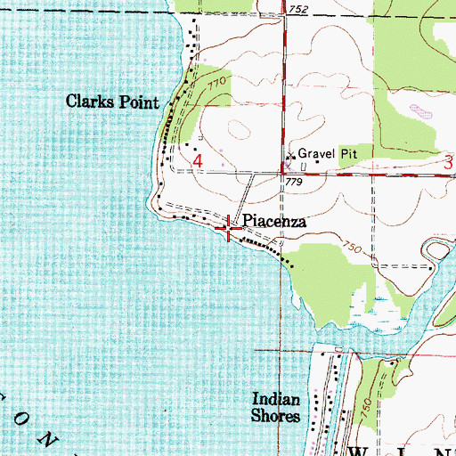 Topographic Map of Piacenza, WI