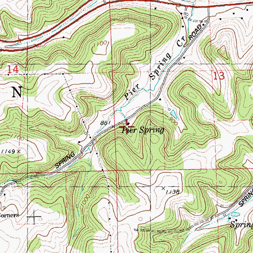 Topographic Map of Pier Spring, WI