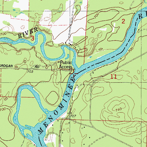 Topographic Map of Pike River, WI