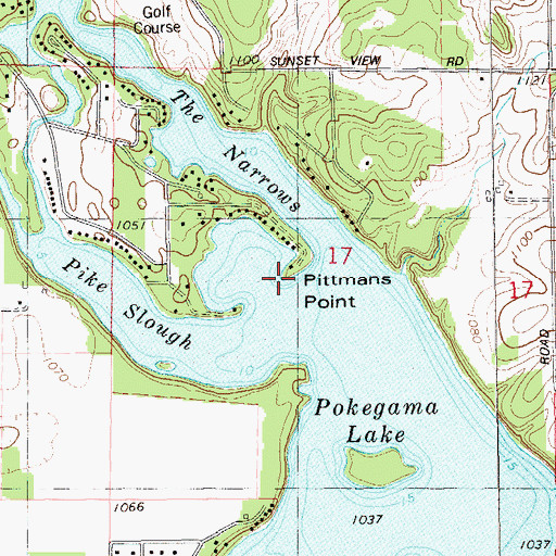 Topographic Map of Pittmans Point, WI