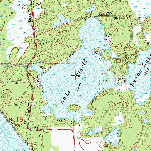 Topographic Map of Lake Placid, WI