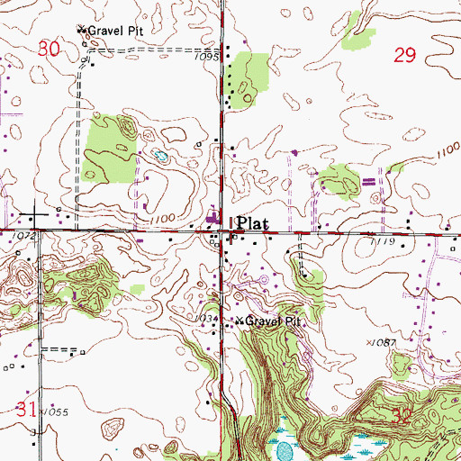 Topographic Map of Plat, WI
