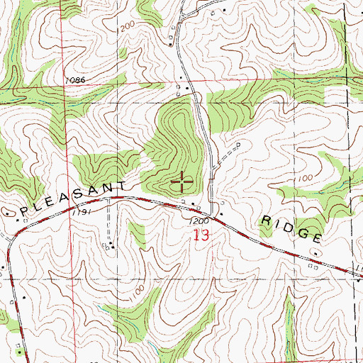 Topographic Map of Pleasant Ridge, WI