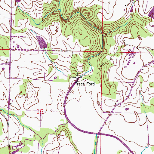 Topographic Map of Trace Ford, AL