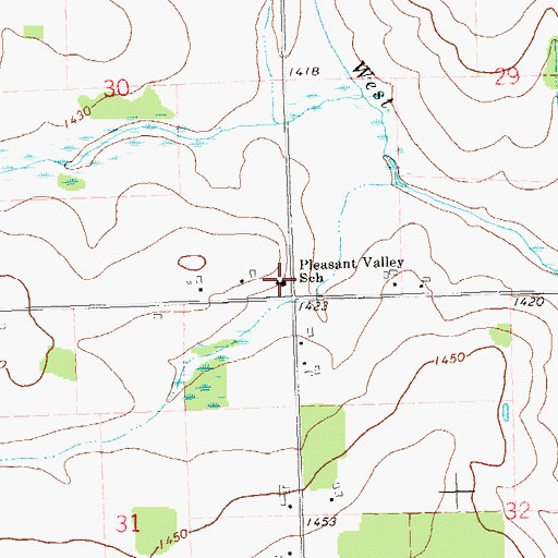 Topographic Map of Pleasant Valley School, WI