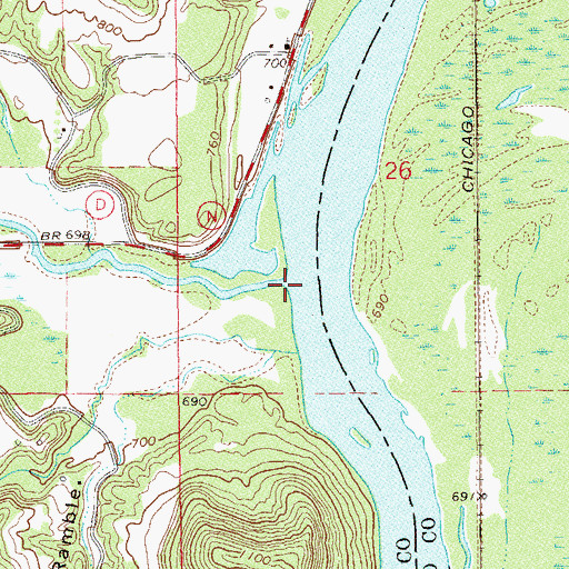Topographic Map of Plum Creek, WI