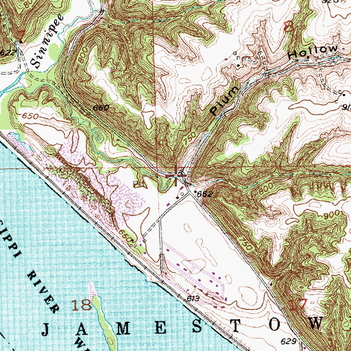 Topographic Map of Plum Hollow, WI