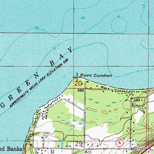 Topographic Map of Point Comfort, WI