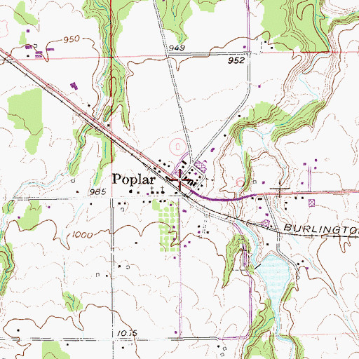 Topographic Map of Poplar, WI