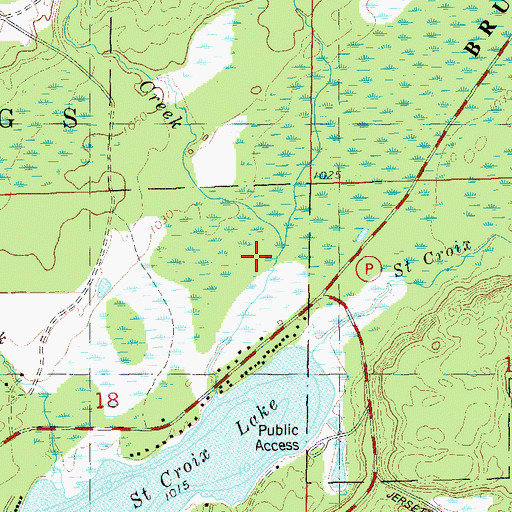 Topographic Map of Porcupine Creek, WI