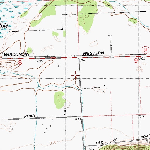 Topographic Map of Prairie School (historical), WI