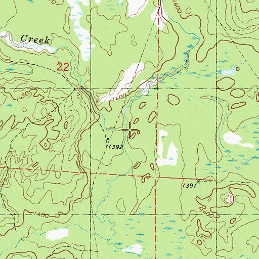 Topographic Map of Prast Creek, WI