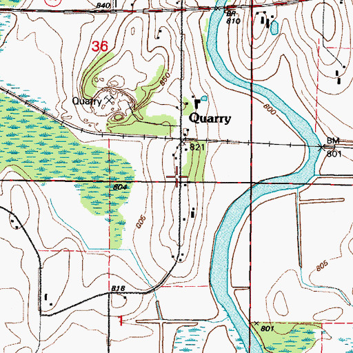 Topographic Map of Quarry, WI