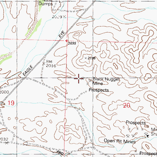 Topographic Map of Black Nugget Mine, AZ