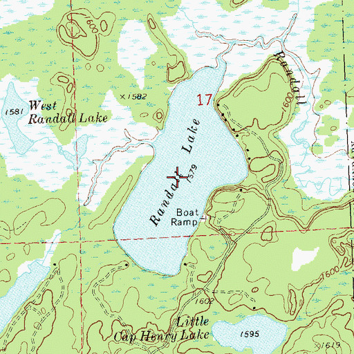 Topographic Map of Randall Lake, WI