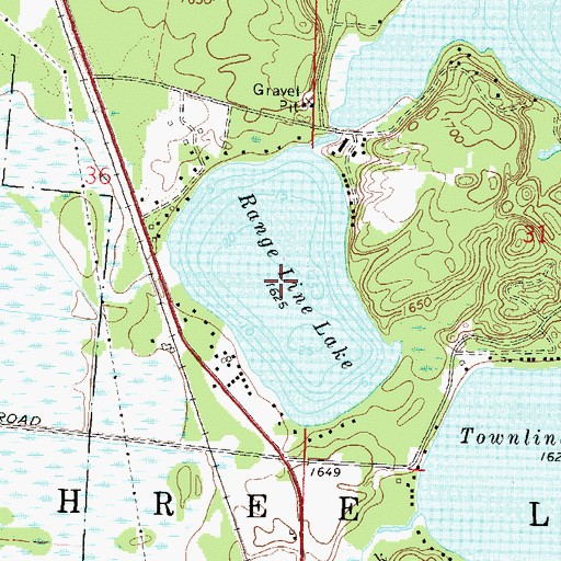 Topographic Map of Range Line Lake, WI