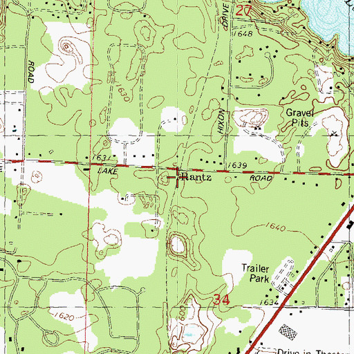 Topographic Map of Rantz, WI