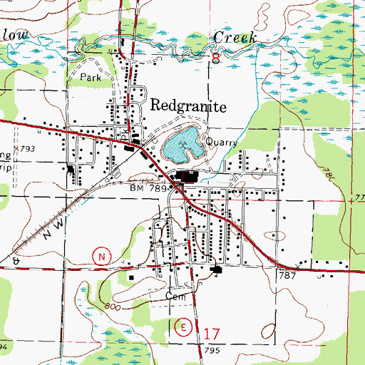Topographic Map of Redgranite, WI