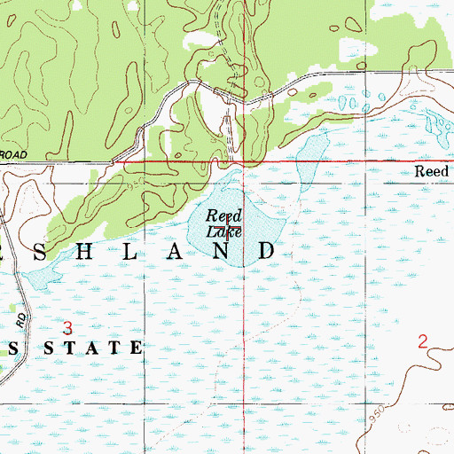 Topographic Map of Reed Lake, WI